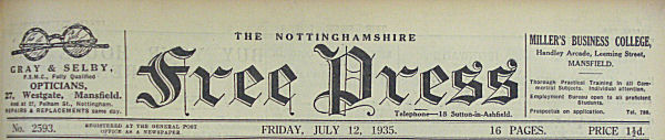 Notts Free Press 1935